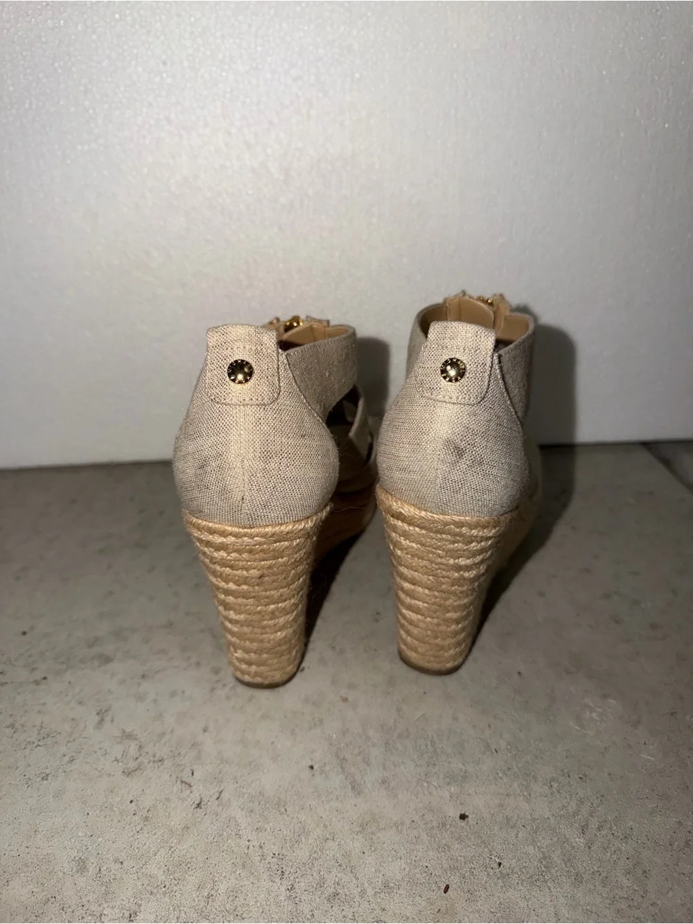 Michael Kors - Wedge Sandals with Front Zip in Beige